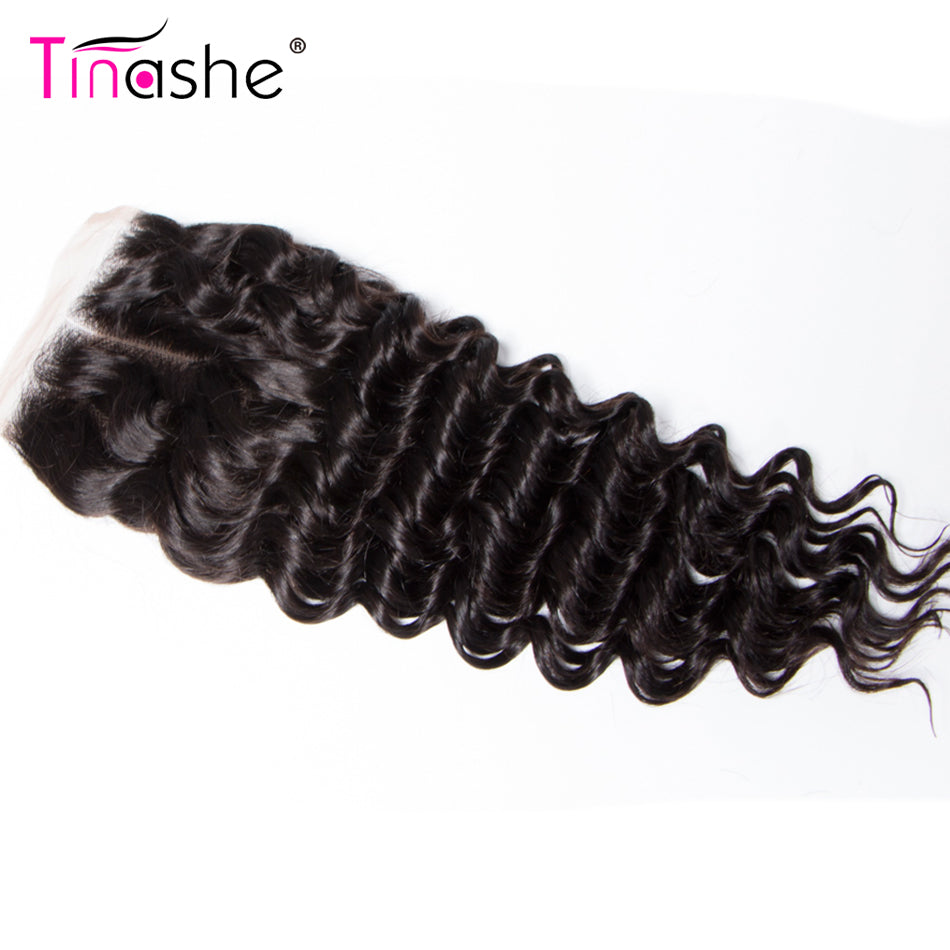 Hair Deep Wave Closure HD Transparent Lace Closure 100% 