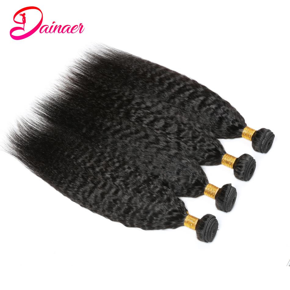 Kinky Straight Hair Bundles 100% Human Hair 