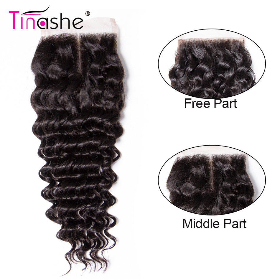 Hair Deep Wave Closure HD Transparent Lace Closure 100% 