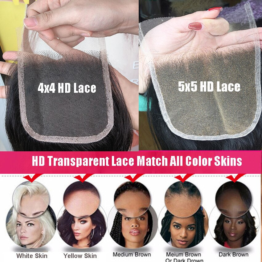 HD Lace Closure Straight Transparent 